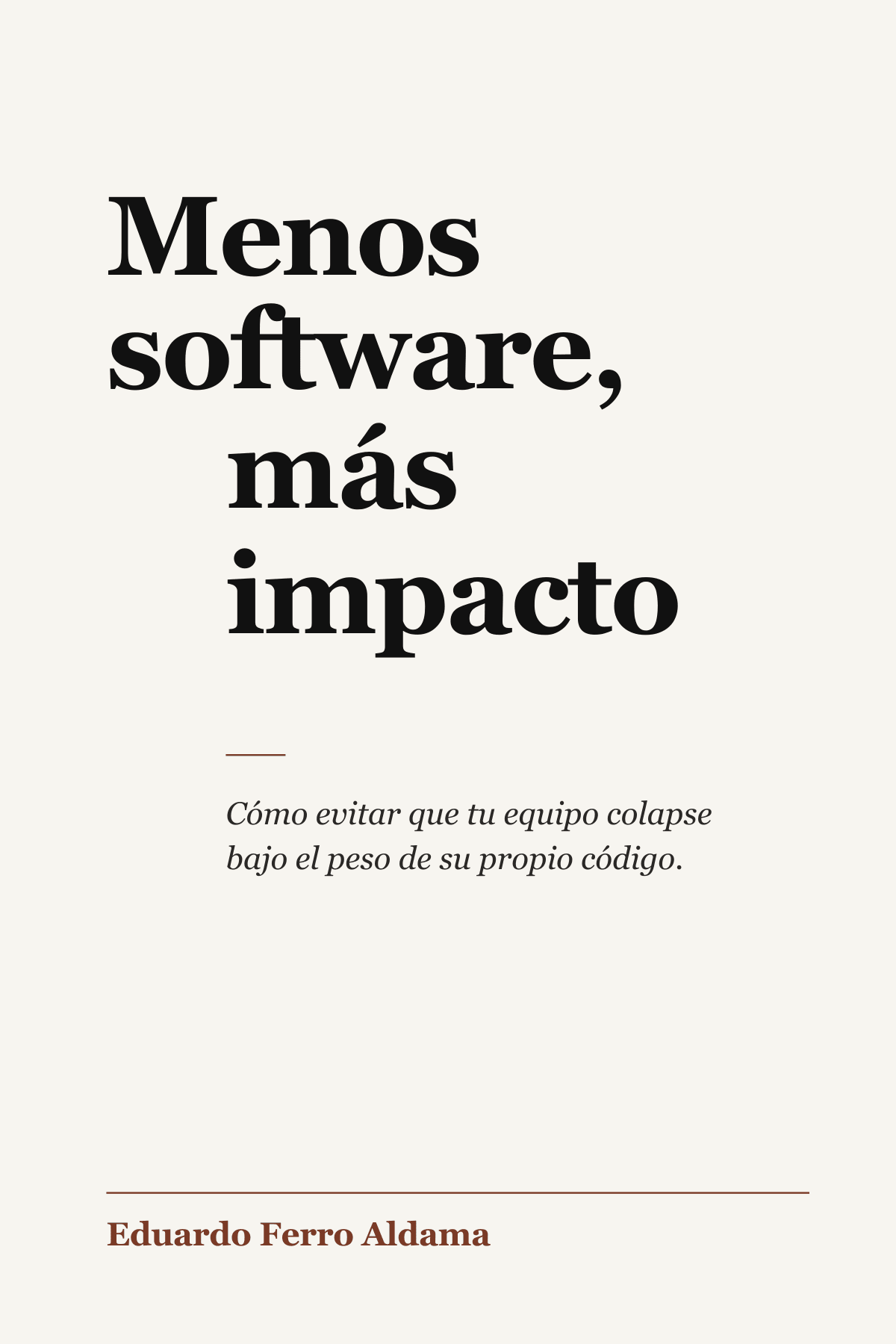 Portada del libro Menos software, más impacto